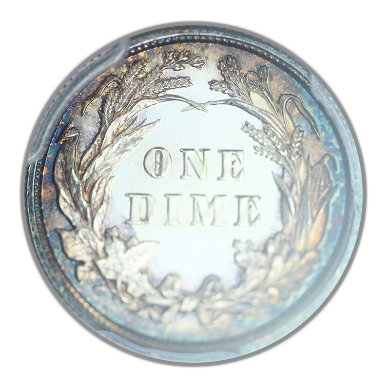 1896 Proof Barber Dime 10C PCGS PR65CAM Cameo - TONED!
