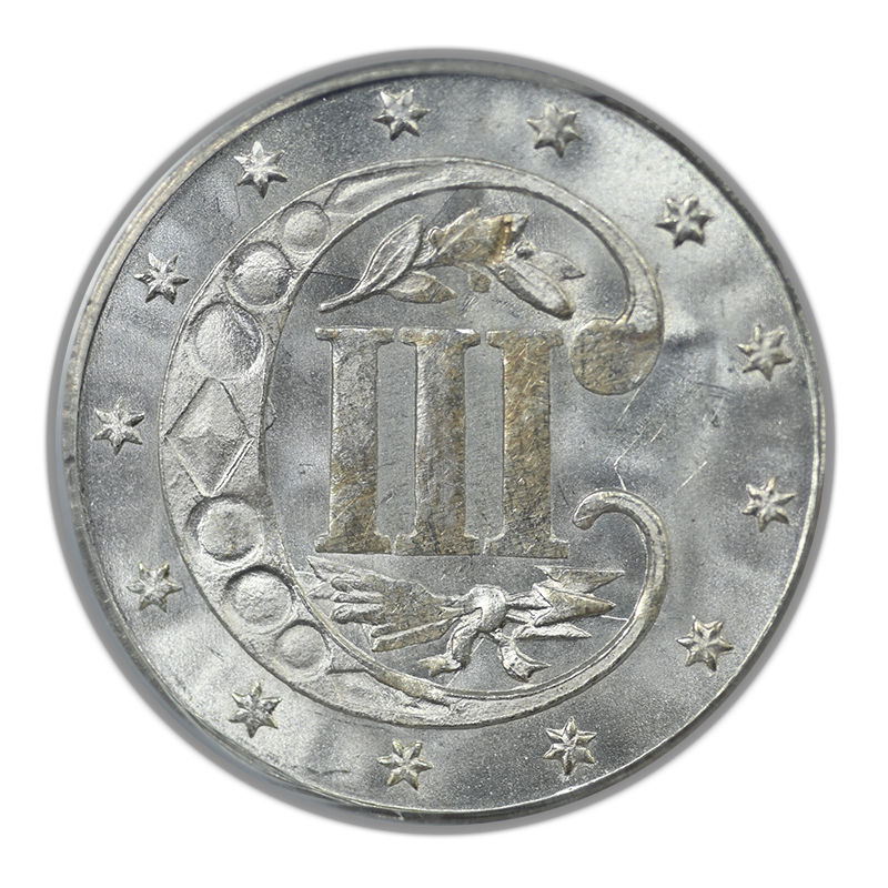 1862 Three Cent Silver Piece 3CS PCGS MS66 CAC OGH