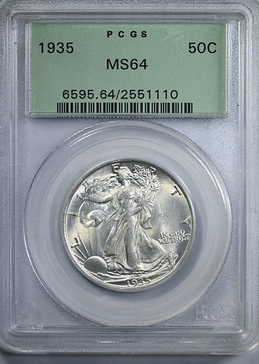 1935 Walking Liberty Half Dollar 50C PCGS MS64 OGH Obverse Slab