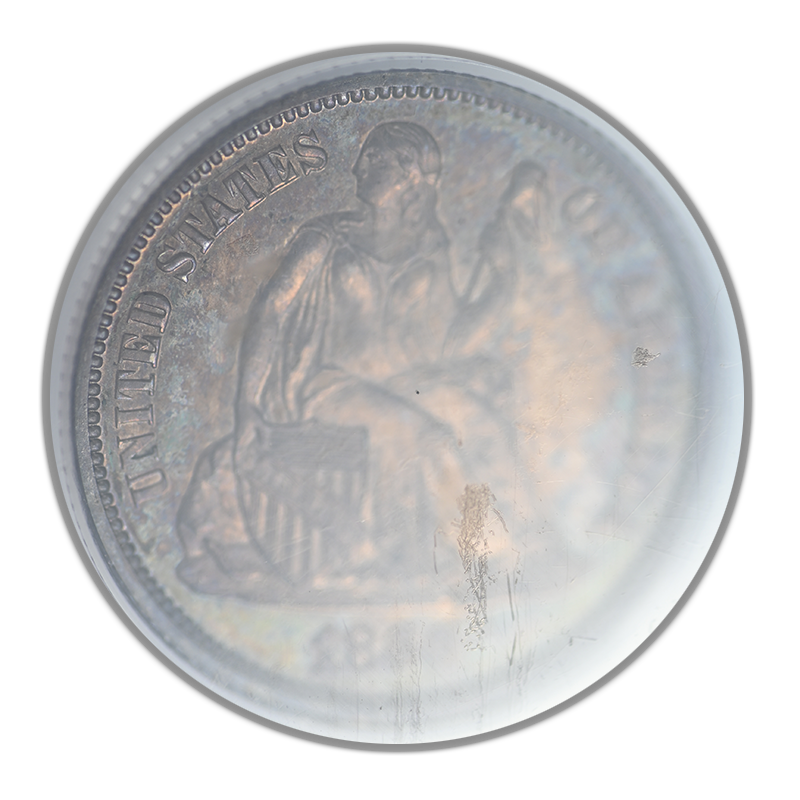 1866 Proof Liberty Seated Dime 10C PCGS PR65 - TONED!