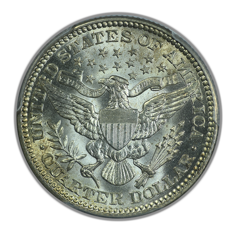 1914 Barber Quarter 25C PCGS MS66 Reverse