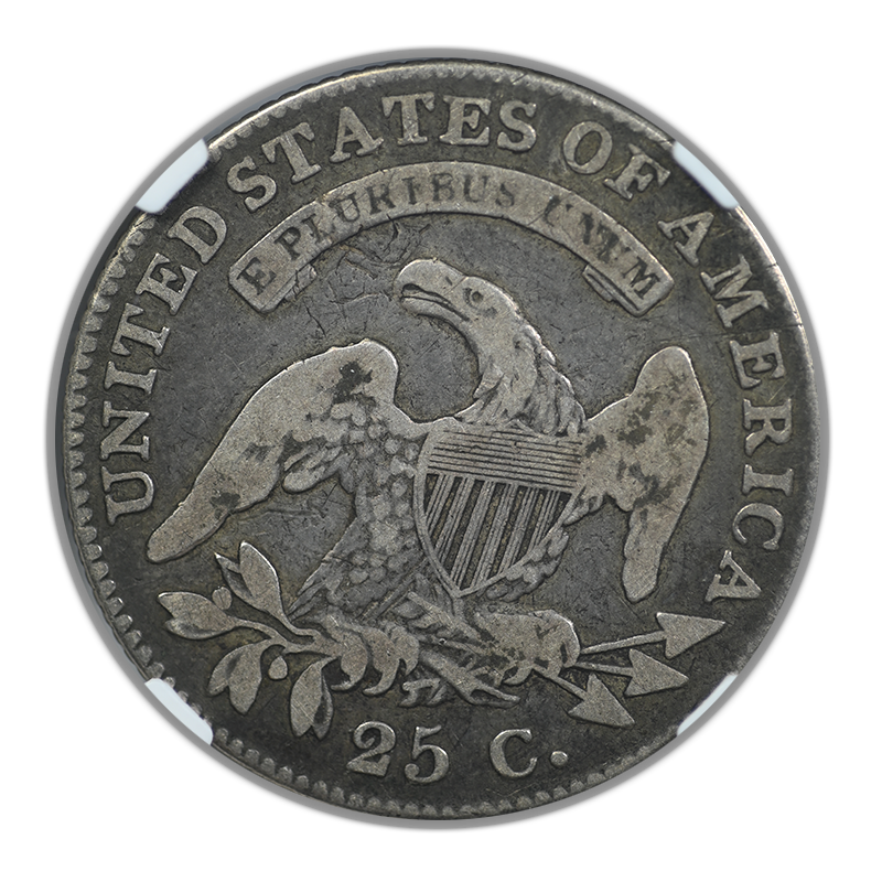 1820 Capped Bust Quarter 25C NGC VG8 Reverse