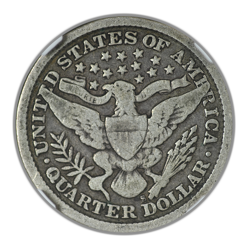 1897-S Barber Quarter 25C NGC VG8 CAC
