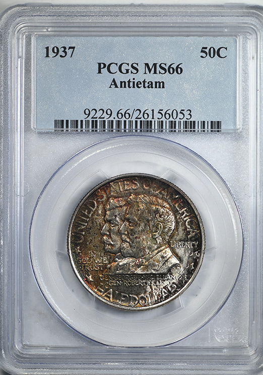 1937 Antietam Classic Commemorative Half Dollar 50C PCGS MS66 - TONED Obverse Slab