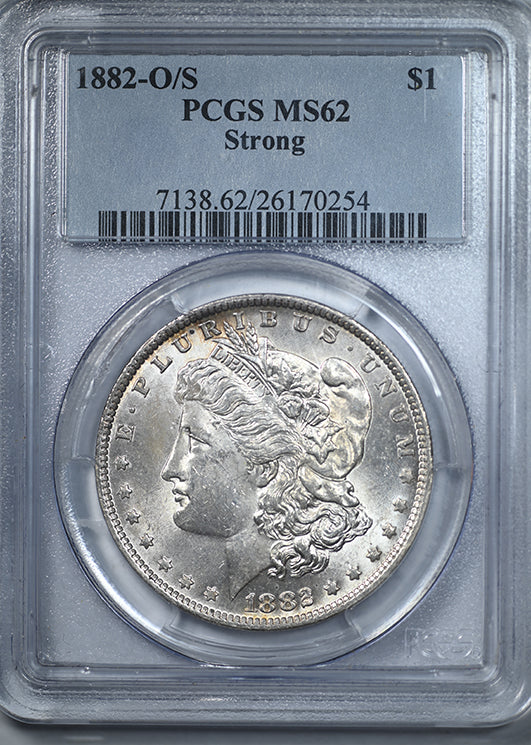 1882-O/S Morgan Dollar $1 PCGS MS62 - Strong – Americana Rare Coin