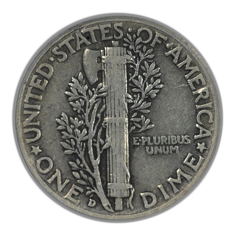 1942/1-D Mercury Dime 10C PCGS VF25 OGH