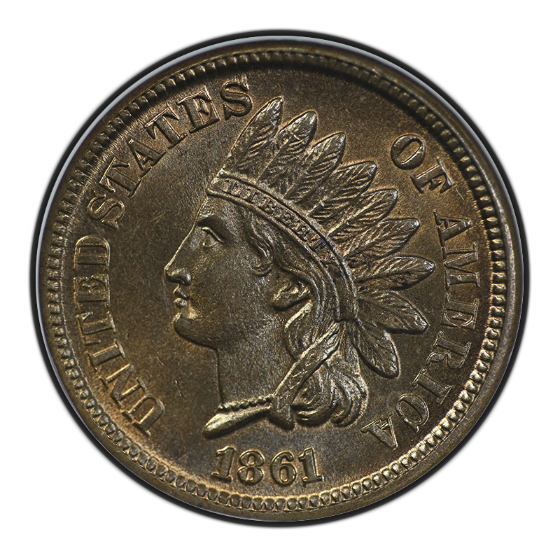 1861 Indian Head Cent 1C NGC MS65 Obverse