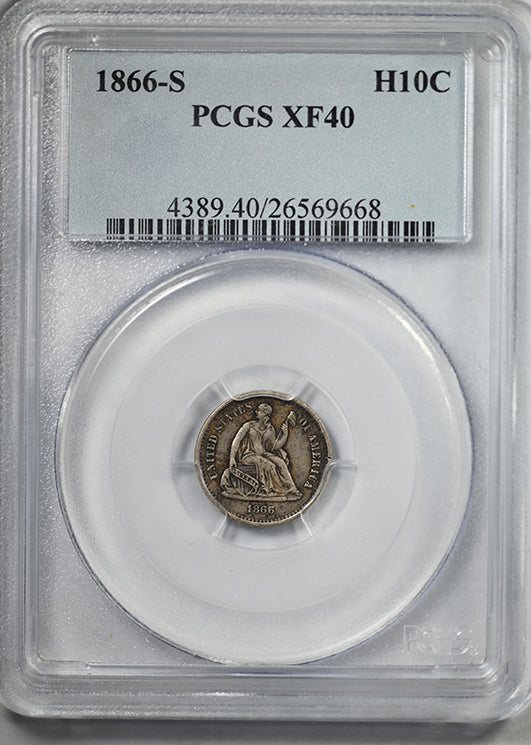 1866-S Liberty Seated Half Dime H10C PCGS XF40 – Americana Rare Coin