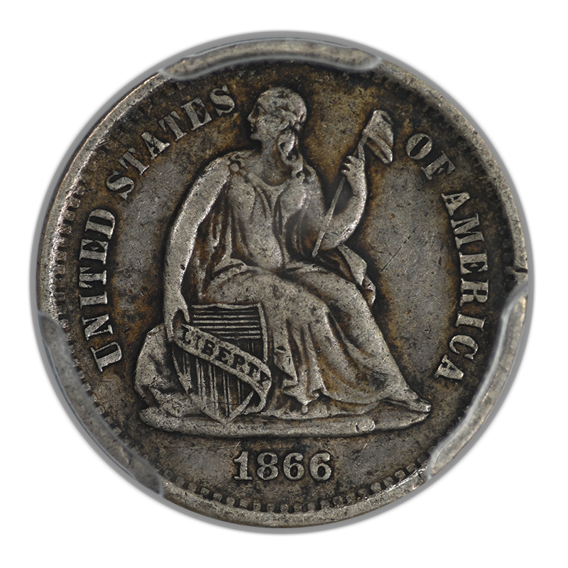 1866-S Liberty Seated Half Dime H10C PCGS XF40
