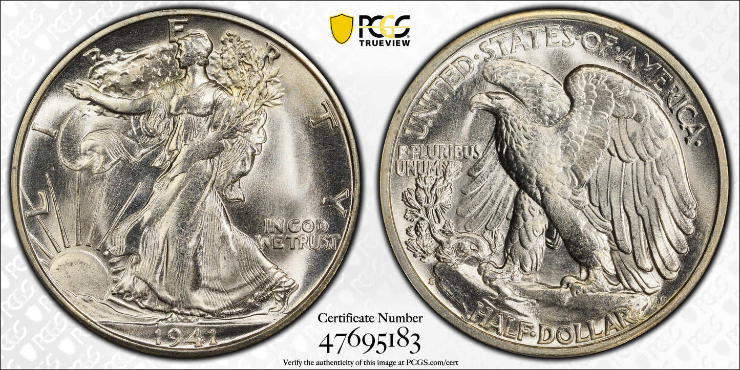 1941-S Walking Liberty Half Dollar 50C PCGS MS66