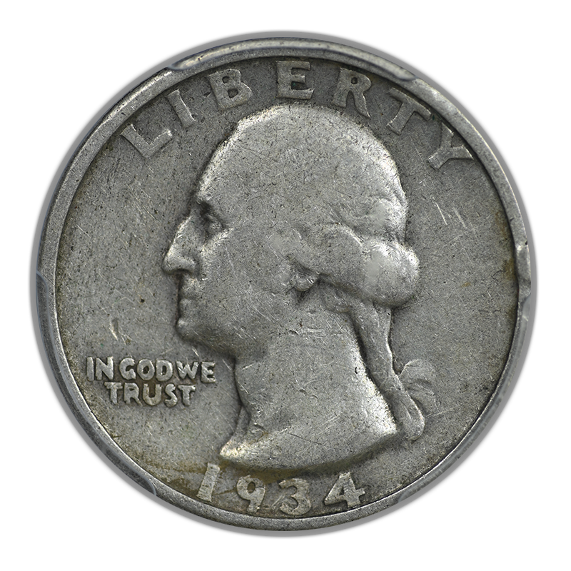 1934 Doubled Die Obverse Washington Quarter 25C PCGS VF20 DDO FS-101 (FS-009)