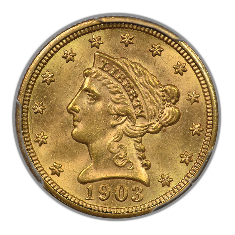 1903 Liberty Head Gold Quarter Eagle $2.50 PCGS MS63 CAC