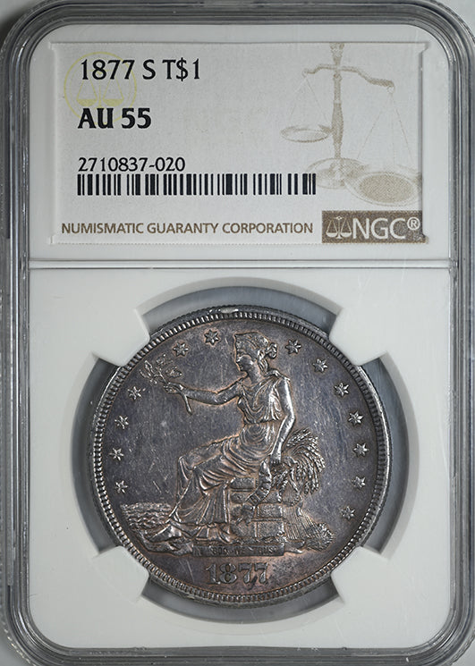 1877-S Trade Dollar T$1 NGC AU55