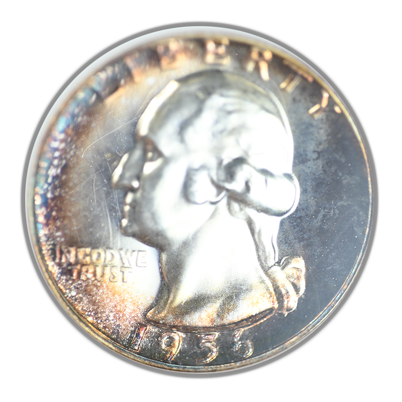 1956 Proof Washington Quarter 25C ANACS Soapbox PF68 CAMEO - TONED!