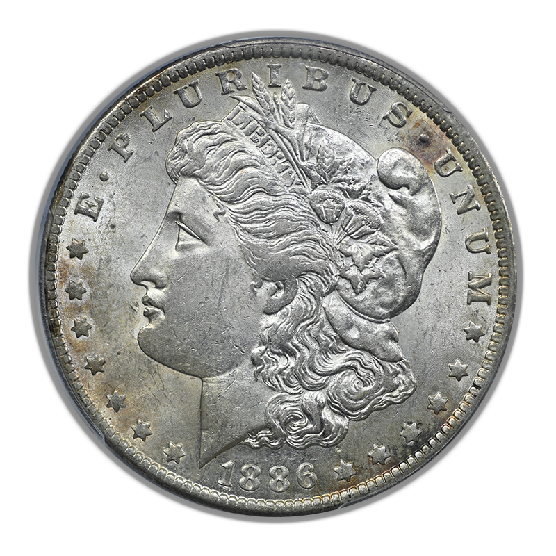 1886-O Morgan Dollar $1 PCGS AU58 Obverse