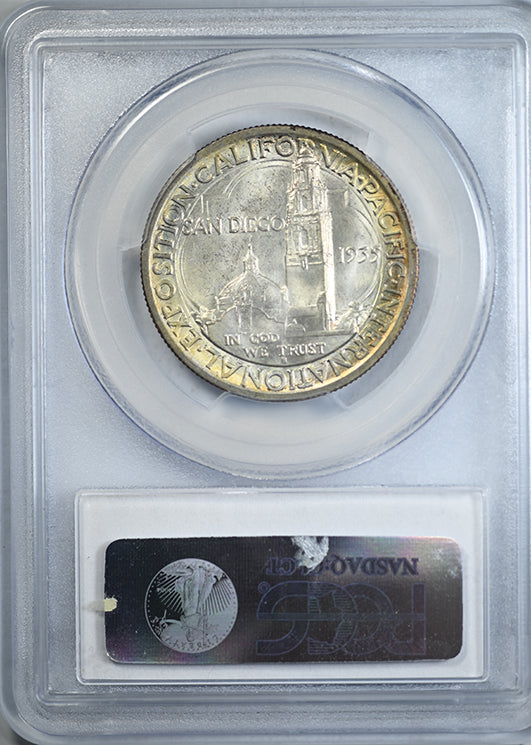 1935-S San Diego Classic Commemorative Half Dollar 50C PCGS MS66 CAC - TONED! Reverse Slab