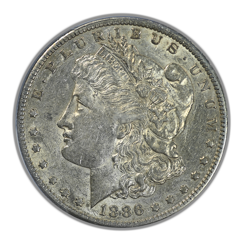 1886-O Morgan Dollar $1 PCGS AU50 Obverse