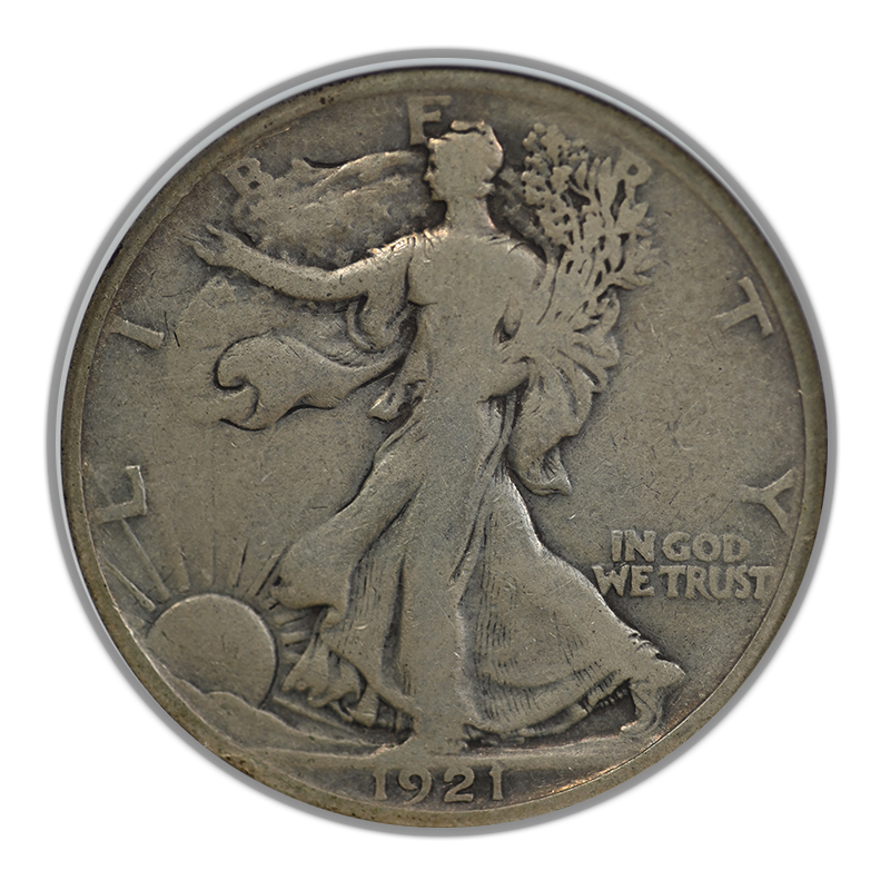 1921 Walking Liberty Half Dollar 50C ANACS F15 Obverse