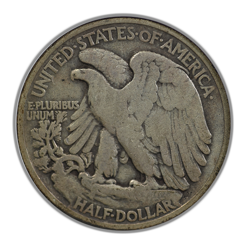 1921 Walking Liberty Half Dollar 50C ANACS F15 Reverse