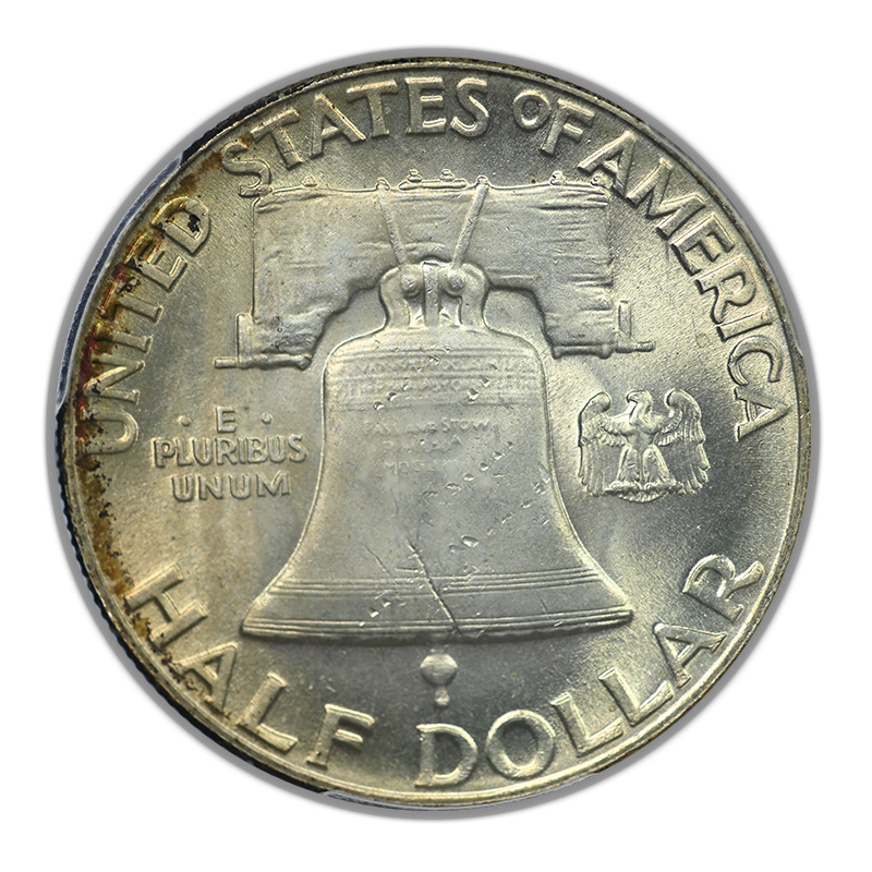 1948 Franklin Half Dollar 50C PCGS MS65FBL - Full Bell Lines - TONED!
