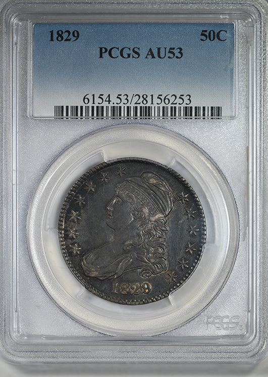 1829 Capped Bust Half Dollar 50C PCGS AU53