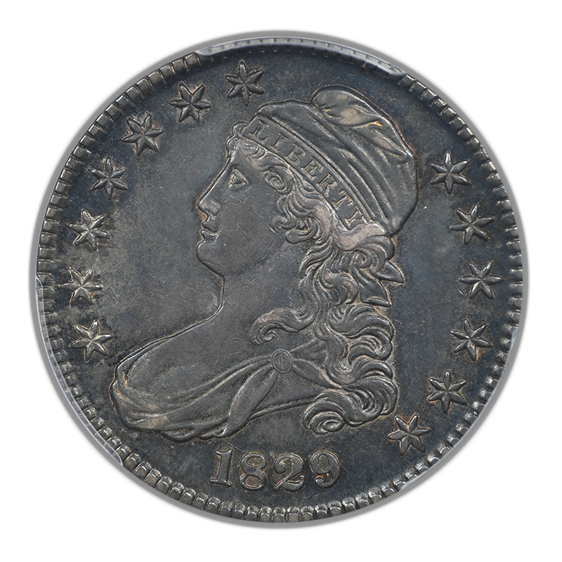 1829 Capped Bust Half Dollar 50C PCGS AU53