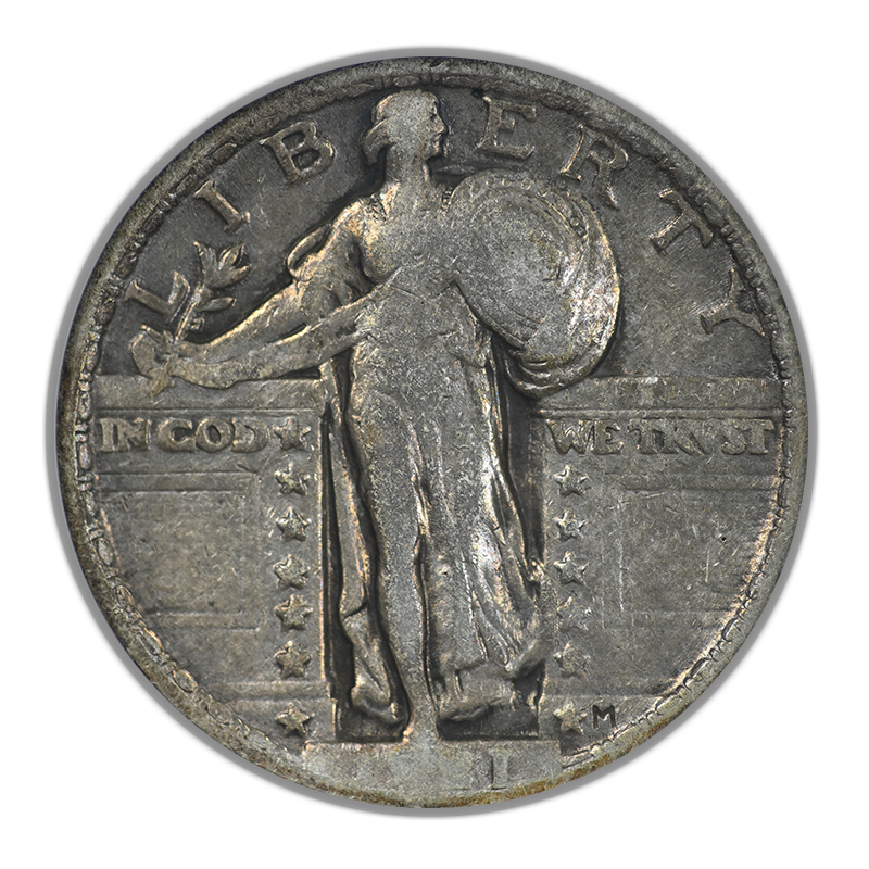 1921 Standing Liberty Quarter 25C ANACS Soapbox VG8