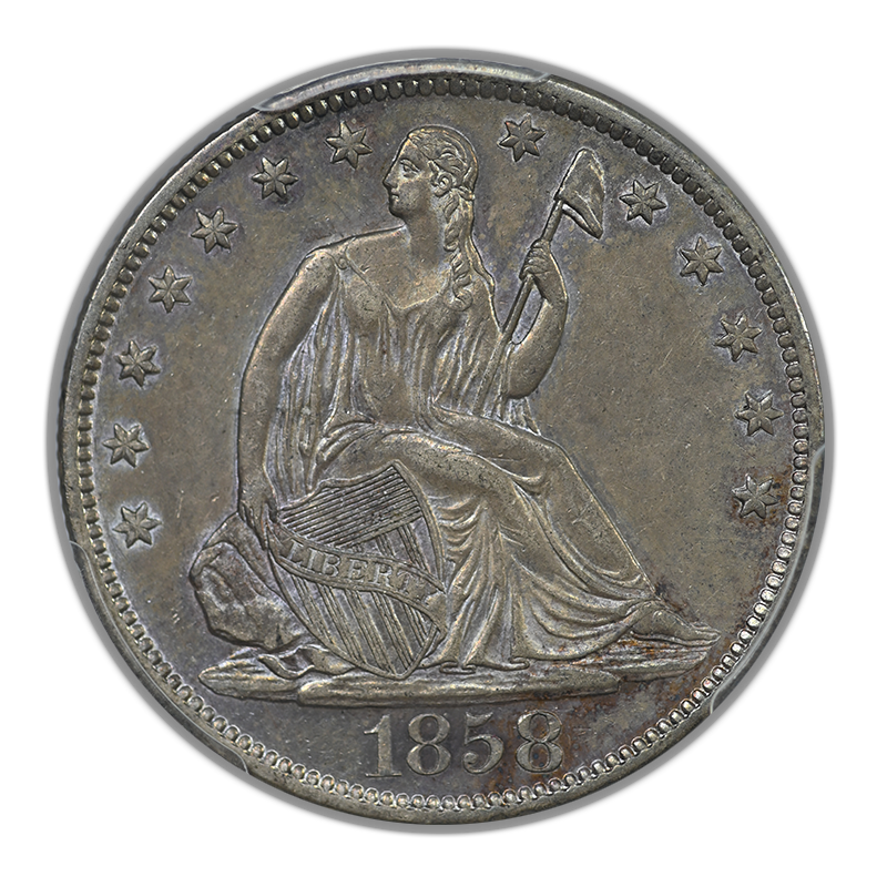 1858-S Liberty Seated Half Dollar 50C PCGS AU53