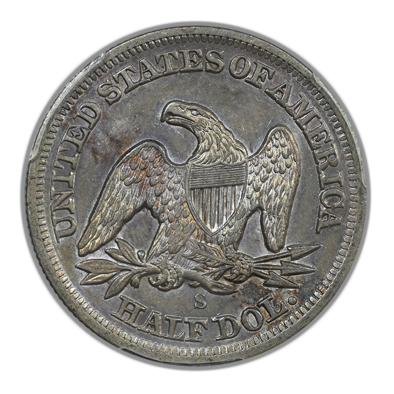 1858-S Liberty Seated Half Dollar 50C PCGS AU53