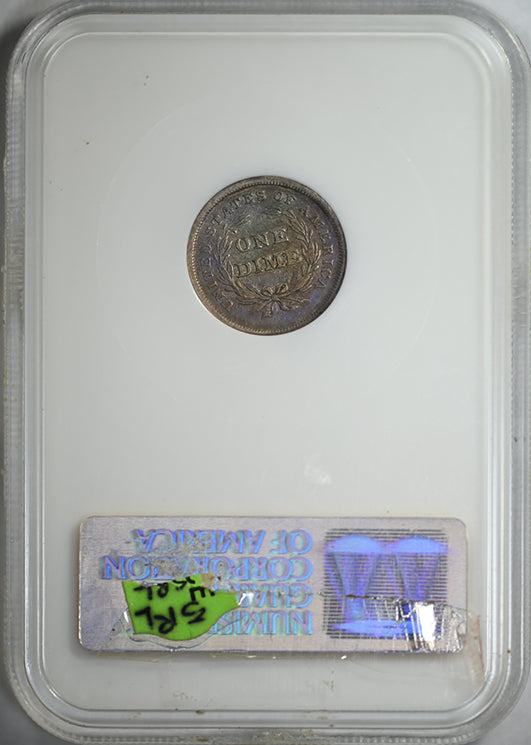 1837 Liberty Seated Dime 10C NGC Fatty VF30 - No Stars - TONED!