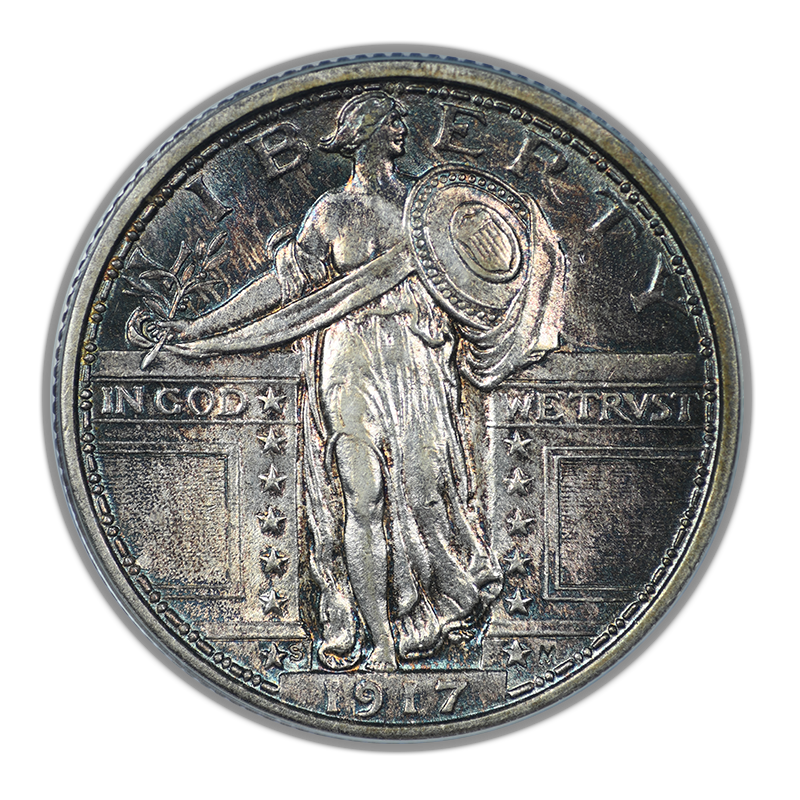 1917-S Type 1 Standing Liberty Quarter 25C ANACS MS62FH - TONED!