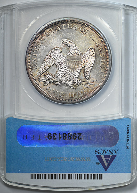 1860-O Liberty Seated Dollar $1 ANACS MS62