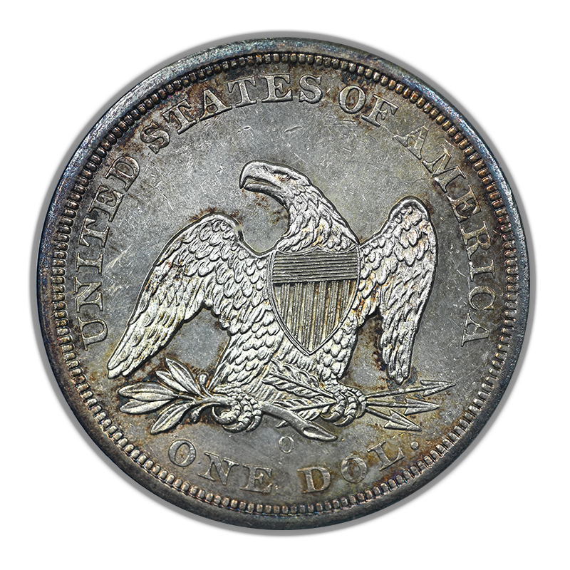1860-O Liberty Seated Dollar $1 ANACS MS62