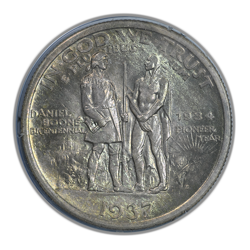 1937-S Boone Classic Commemorative Half Dollar 50C PCGS Rattler MS64