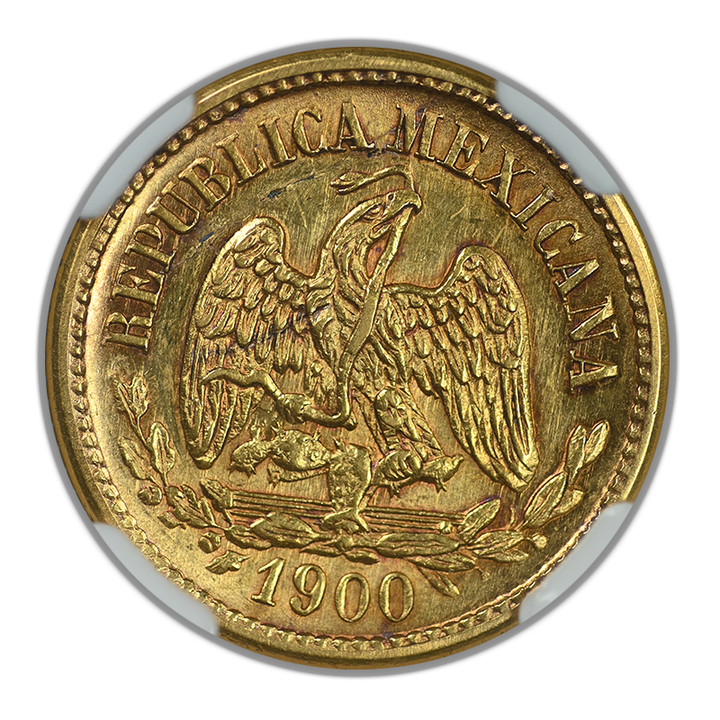 1900 MO Mexico Gold G5P Pesos NGC AU55