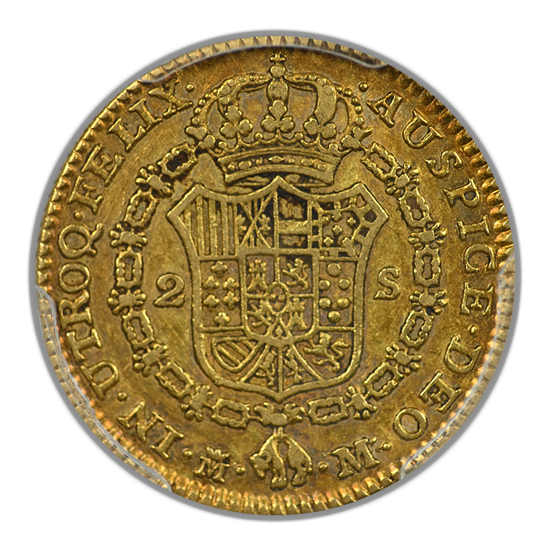 1788-M M Spain Gold 2 Escudos PCGS XF45 - NICE COLOR!