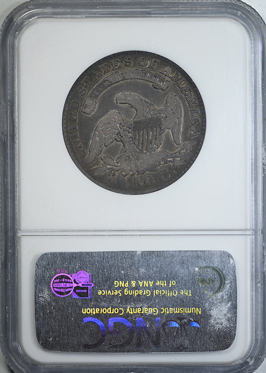 1829 Small Letters Capped Bust Half Dollar 50C NGC VF20 R-5 O-118 Jules Reiver Collection Reverse Slab