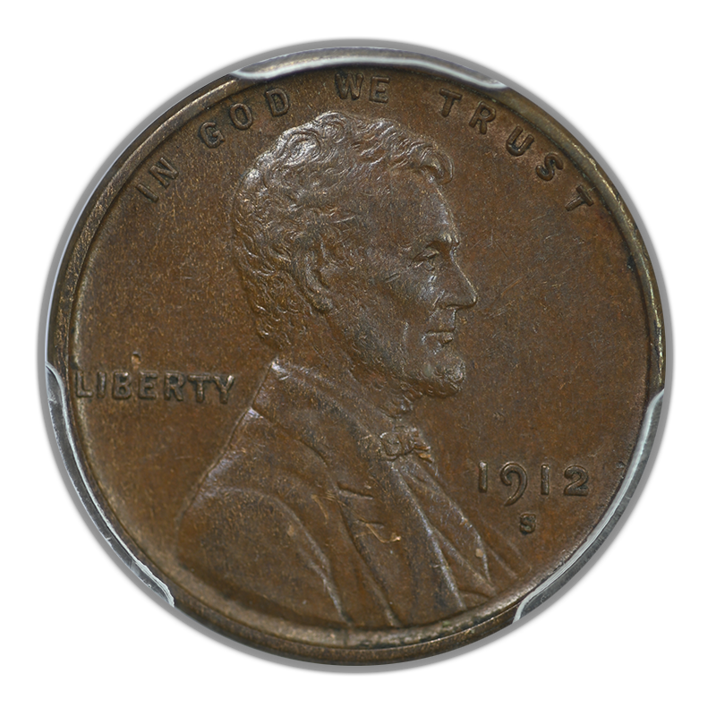 1912-S Lincoln Wheat Cent 1C PCGS AU58
