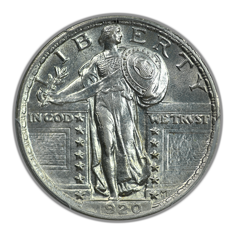 1920 Standing Liberty Quarter 25C PCGS AU58