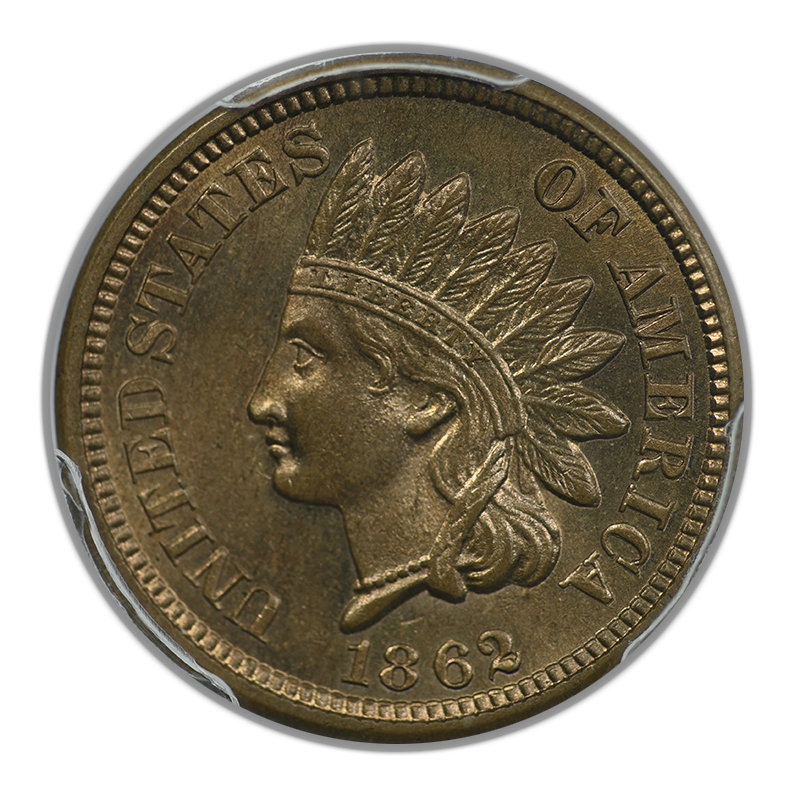1862 Indian Head Cent 1C PCGS MS65 Obverse
