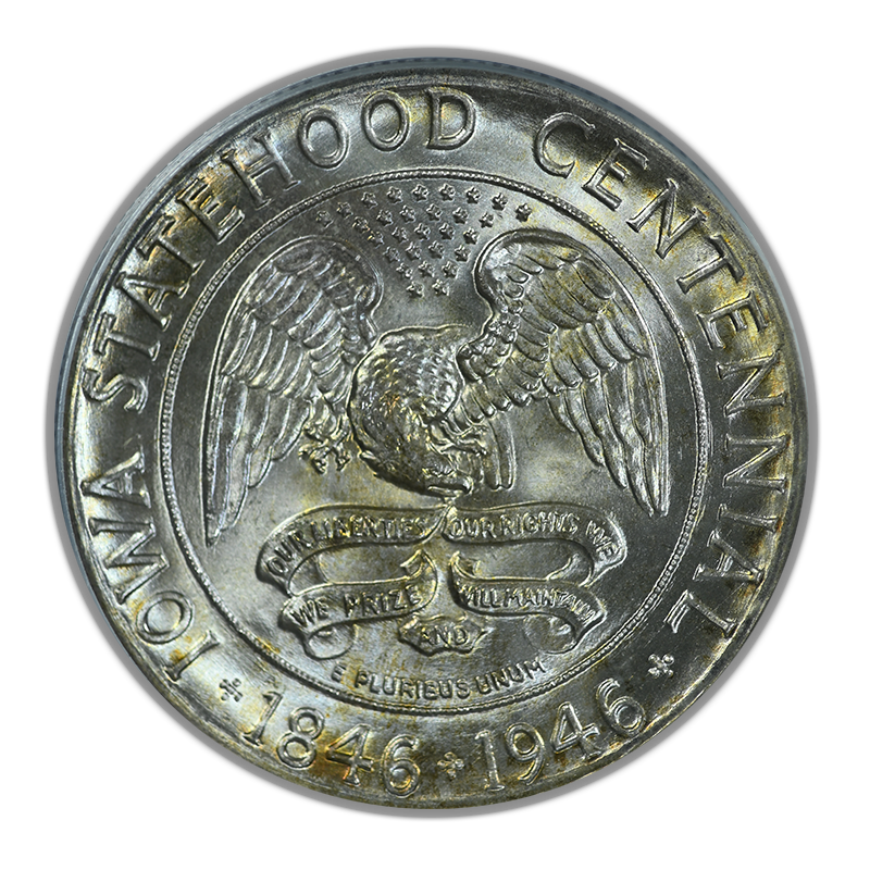 1946 Iowa Classic Commemorative Half Dollar 50C PCGS MS67 CAC OGH Obverse