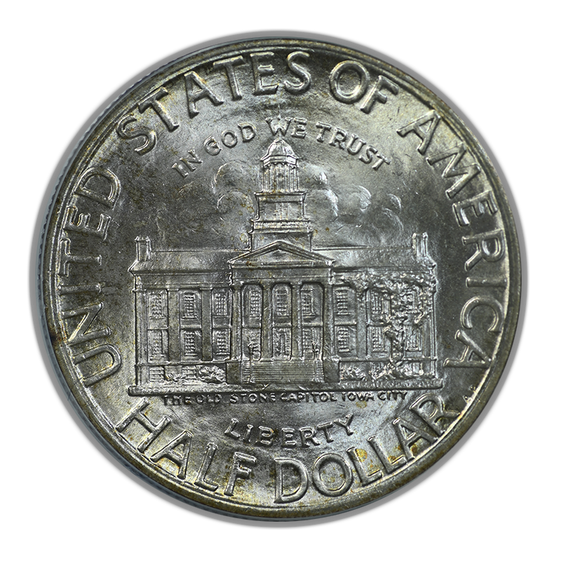 1946 Iowa Classic Commemorative Half Dollar 50C PCGS MS67 CAC OGH Reverse