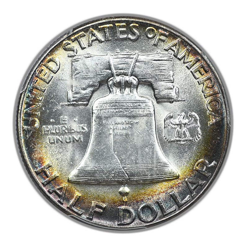 1949 Franklin Half Dollar 50C PCGS MS63FBL - Full Bell Lines - TONED!