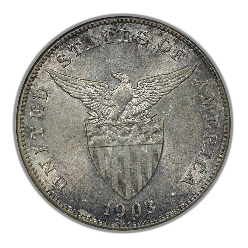 1903 USA Philippines Peso NGC AU55