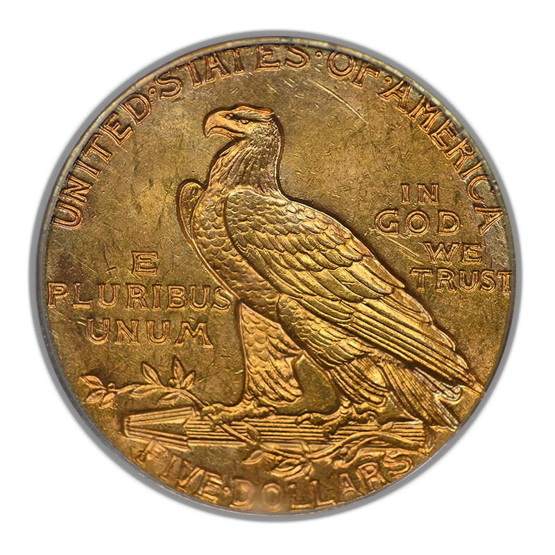 1911 Indian Head Gold Half Eagle $5 PCGS MS63 OGH