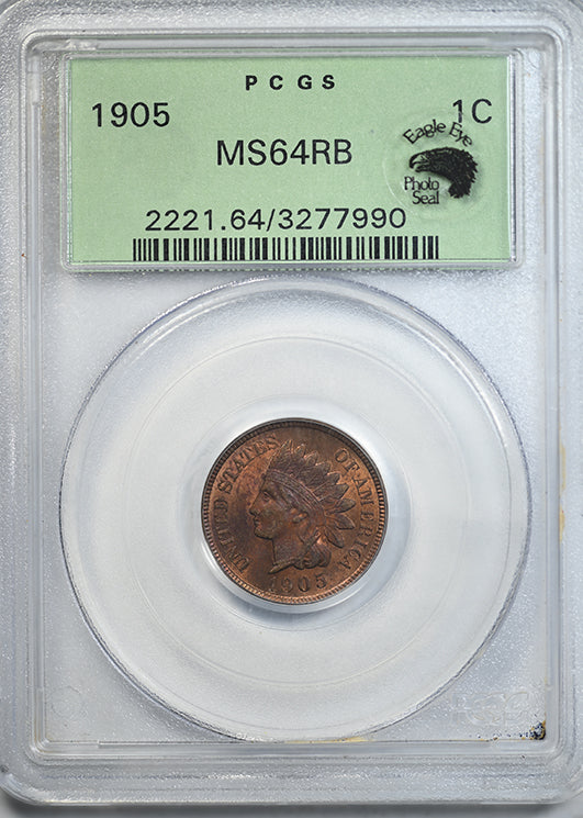 1905 Indian Head Cent 1C PCGS MS64RB OGH Obverse Slab