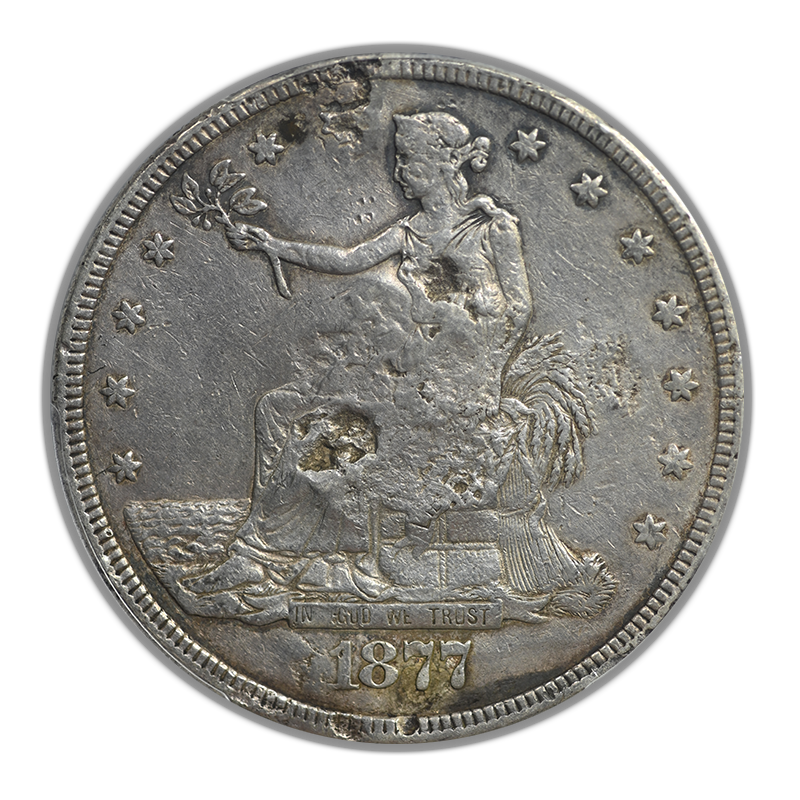 1877 Trade Dollar T$1 PCGS VF30 - Chop Mark