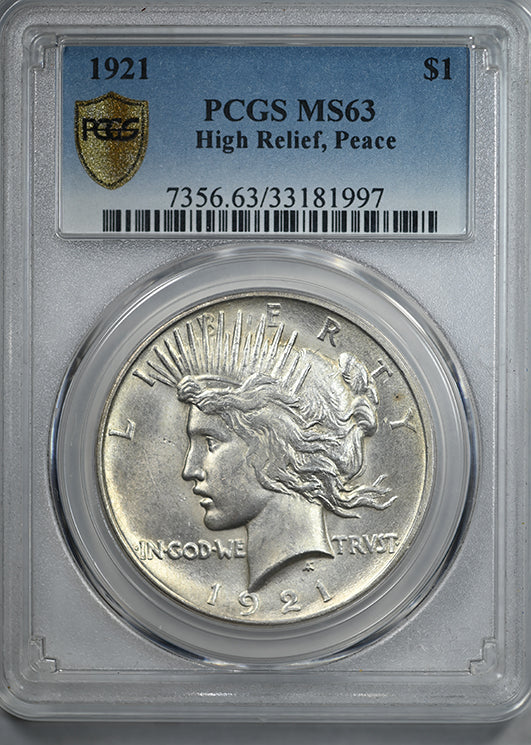 1921 Peace Dollar $1 PCGS MS63
