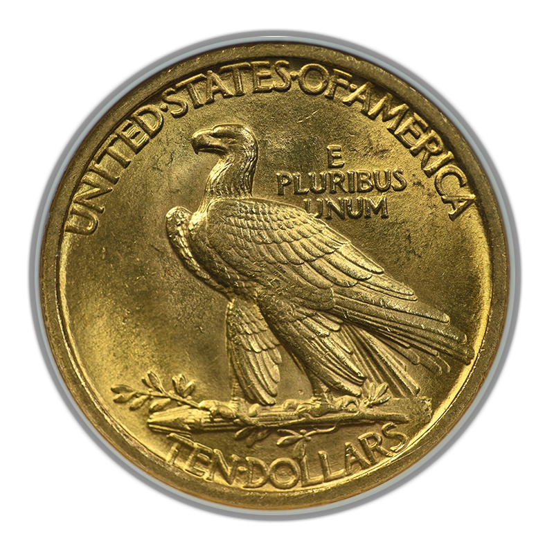 1907 Indian Head Gold Eagle $10 NGC MS61 Reverse