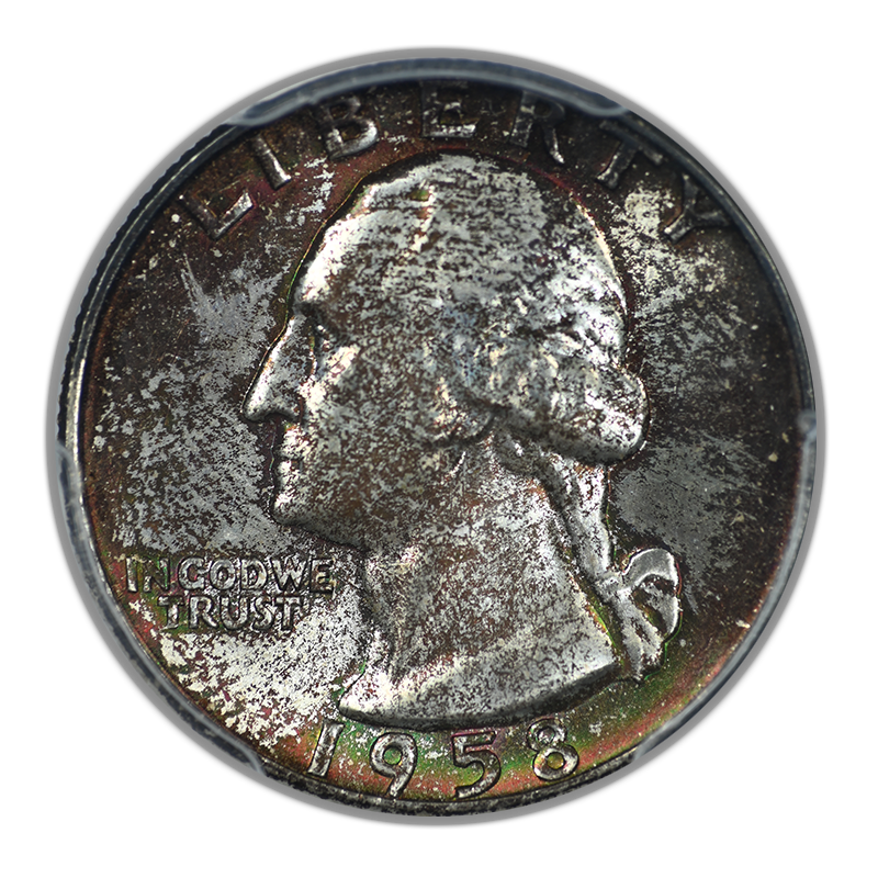 1958-D Washington Quarter 25C PCGS MS66 CAC - TONED!